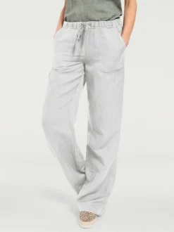 Pantalon décontracté à poches avec jambes larges
