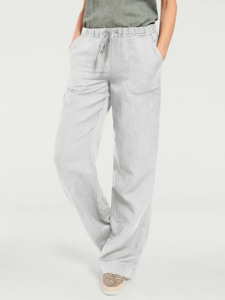 Pantalon décontracté à poches avec jambes larges