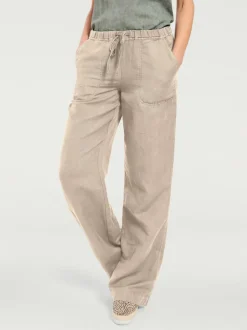 Pantalon décontracté à poches avec jambes larges