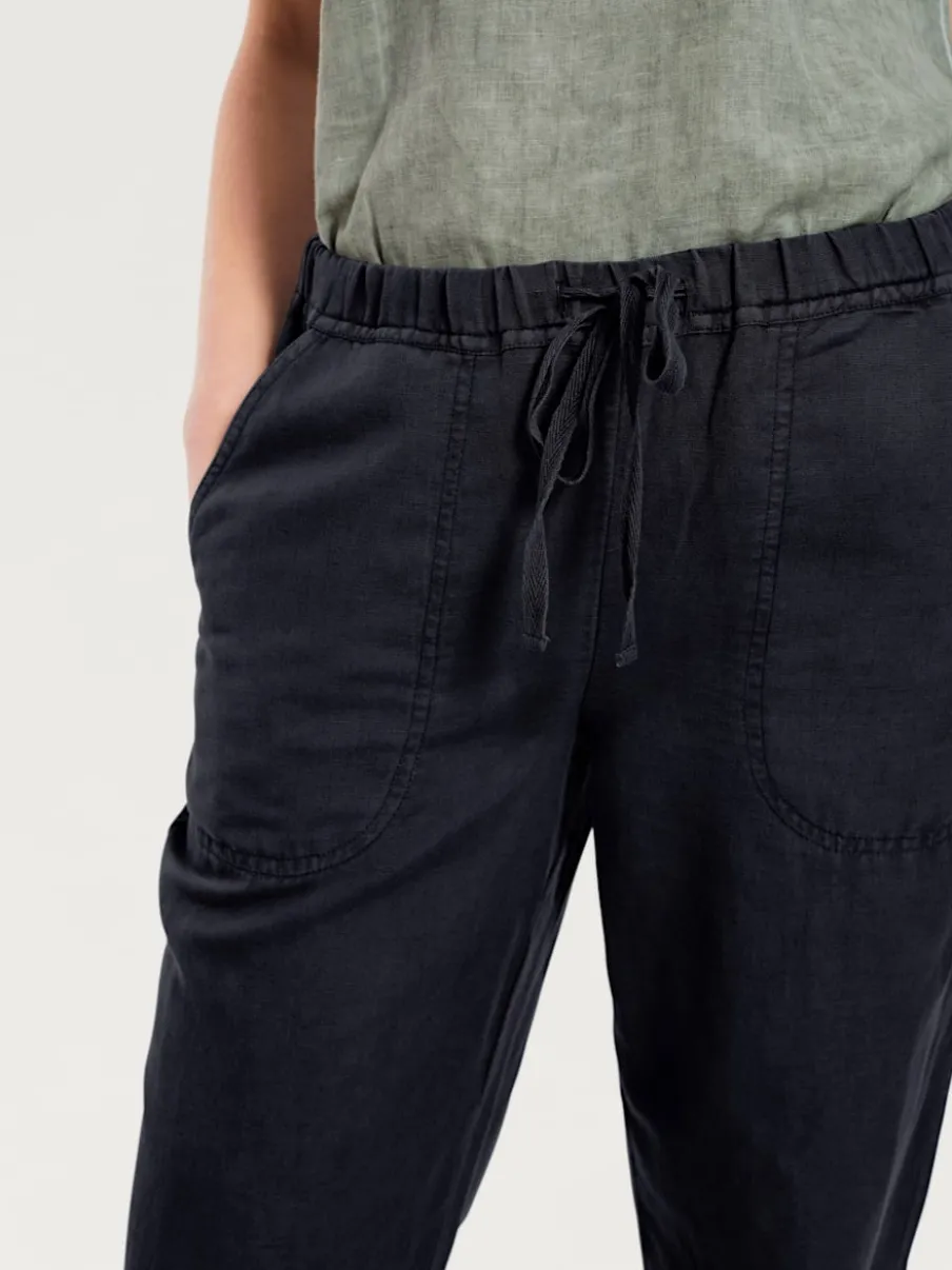 Pantalon décontracté à poches avec jambes larges
