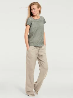 Pantalon décontracté à poches avec jambes larges