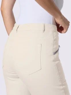 Pantalon décontracté à poches zippées en coton extensible