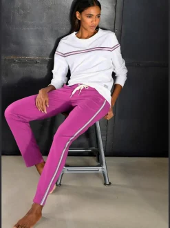 Pantalon de détente rayé avec taille élastique et poches latérales