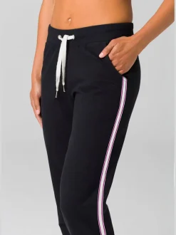 Pantalon de détente rayé avec taille élastique et poches latérales