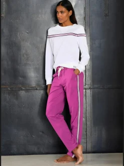 Pantalon de détente rayé avec taille élastique et poches latérales