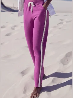 Pantalon de détente rayé avec taille élastique et poches latérales