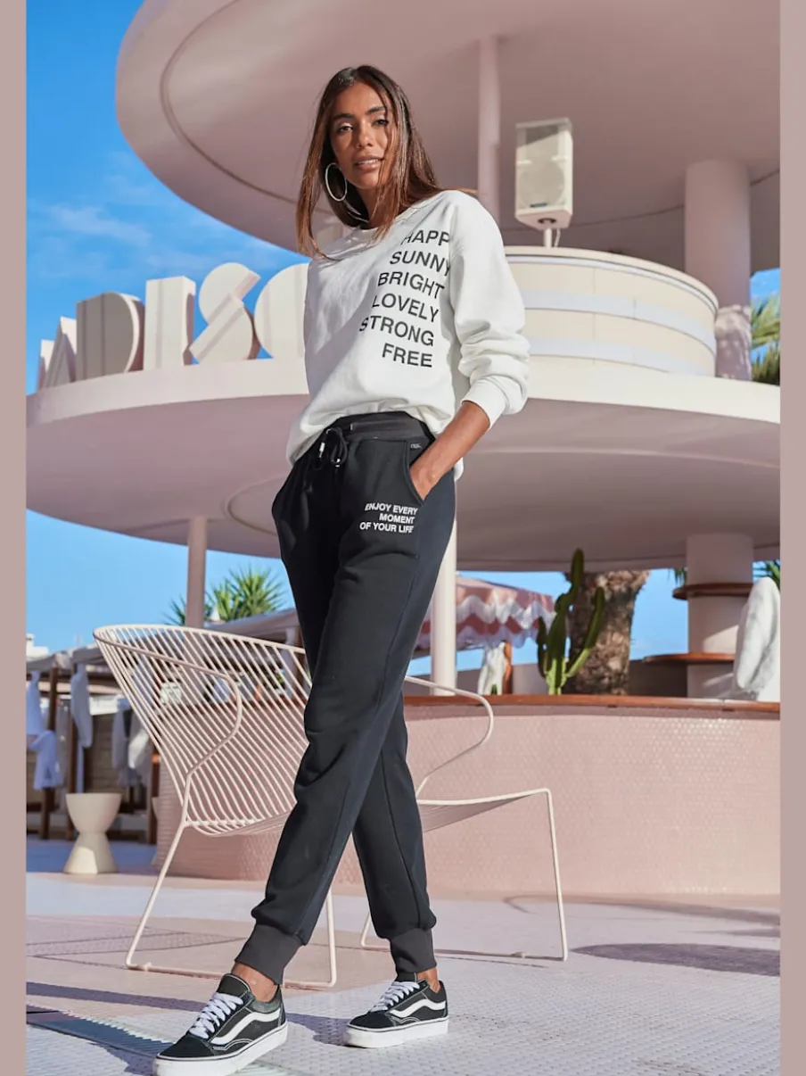 Pantalon de jogging avec imprimé en matière douce et confortable