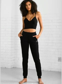 Pantalon de jogging en coton avec poches latérales et logo imprimé
