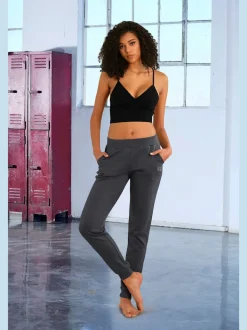 Pantalon de jogging en coton avec poches latérales et logo imprimé