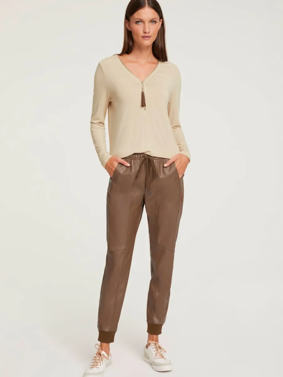 Pantalon de jogging en synthétique avec ceinture élastique et poches