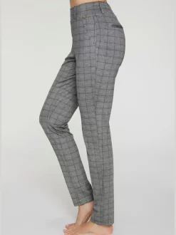 Pantalon de jogging à motifs avec jambes étroites et taille haute