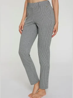 Pantalon de jogging à motifs avec jambes étroites et taille haute