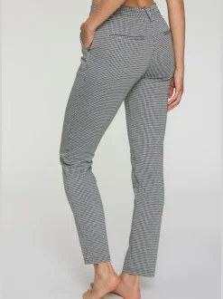 Pantalon de jogging à motifs avec jambes étroites et taille haute