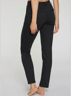 Pantalon de jogging à motifs avec jambes étroites et taille haute