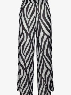 Pantalon de plage élastiqué à rayures et jambes larges