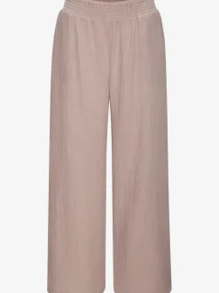 Pantalon de plage léger en pur coton à taille élastique