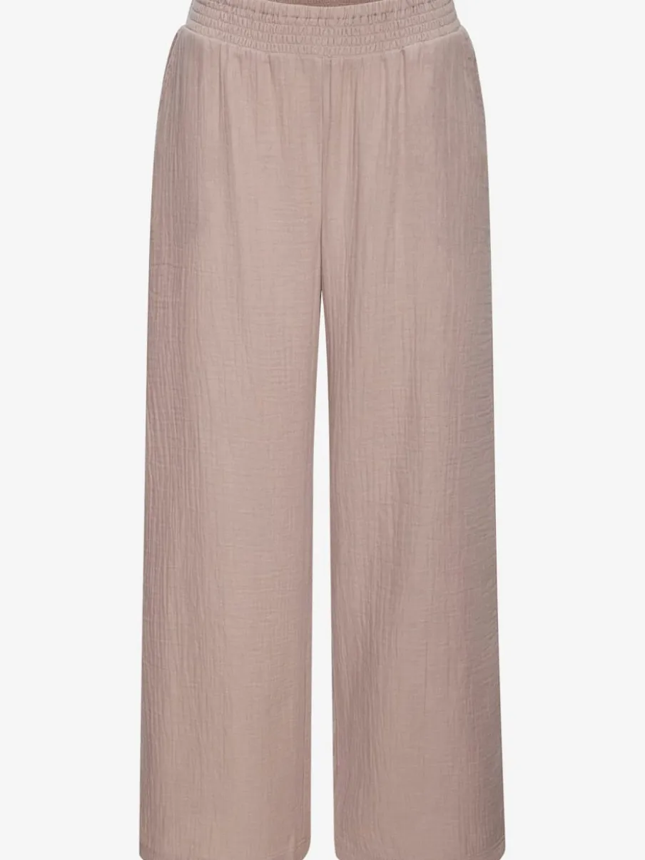 Pantalon de plage léger en pur coton à taille élastique