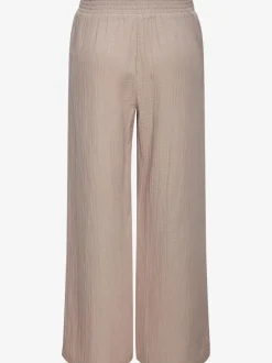 Pantalon de plage léger en pur coton à taille élastique