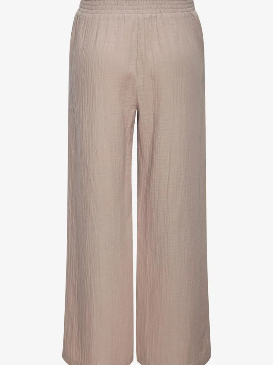Pantalon de plage léger en pur coton à taille élastique