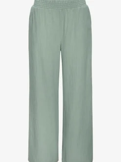 Pantalon de plage léger en pur coton à taille élastique