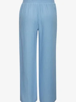 Pantalon de plage léger en pur coton à taille élastique