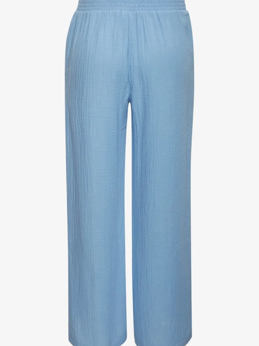 Pantalon de plage léger en pur coton à taille élastique