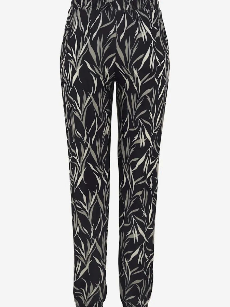 Pantalon de plage léger à imprimé feuillage avec ceinture élastique