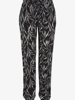 Pantalon de plage léger à imprimé feuillage avec ceinture élastique