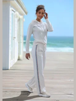 Pantalon de relaxation à rayures avec ceinture élastique et poches
