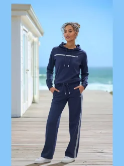Pantalon de relaxation à rayures avec ceinture élastique et poches