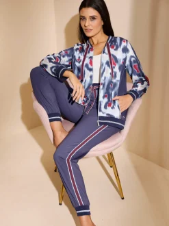 Pantalon de sport en matière sweat avec rayures brillantes