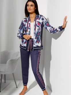 Pantalon de sport en matière sweat avec rayures brillantes
