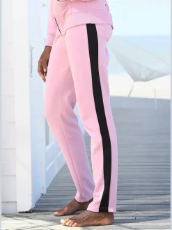 Pantalon d'intérieur avec rayures et bords-côtes à lien ajustable