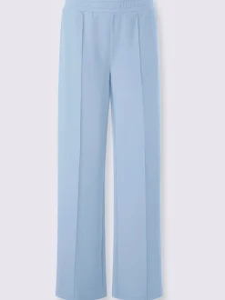 Pantalon droit en sweat avec ceinture élastique et poches