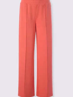 Pantalon droit en sweat avec ceinture élastique et poches