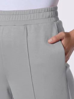 Pantalon droit en sweat avec ceinture élastique et poches