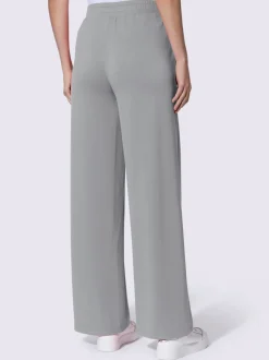 Pantalon droit en sweat avec ceinture élastique et poches