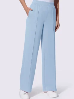 Pantalon droit en sweat avec ceinture élastique et poches