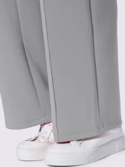 Pantalon droit en sweat avec ceinture élastique et poches