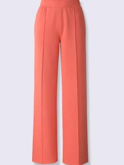 Pantalon droit en sweat avec ceinture élastique et poches