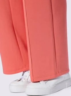 Pantalon droit en sweat avec ceinture élastique et poches