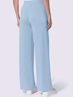 Pantalon droit en sweat avec ceinture élastique et poches