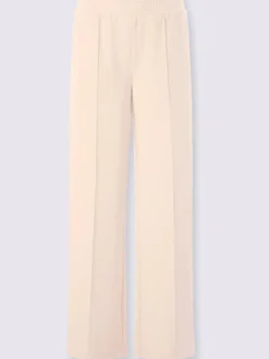 Pantalon droit en sweat avec ceinture élastique et poches