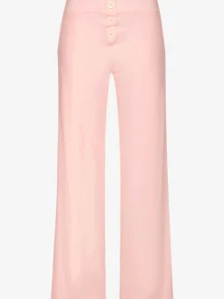 Pantalon détente en matière douce avec jambes droites et patte de boutonnage