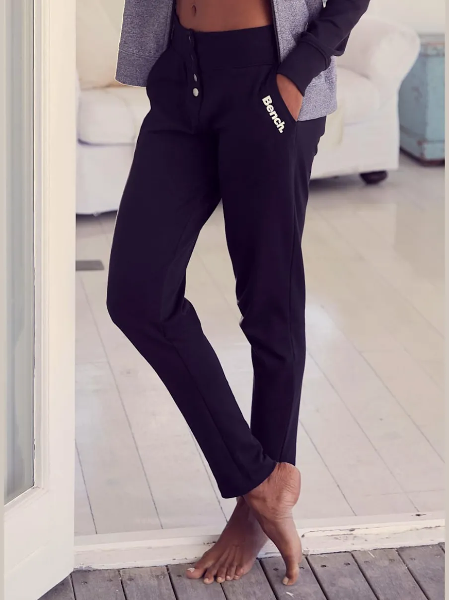Pantalon détente molletonné à poches et boutons-pression
