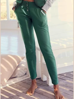 Pantalon détente molletonné à poches et boutons-pression
