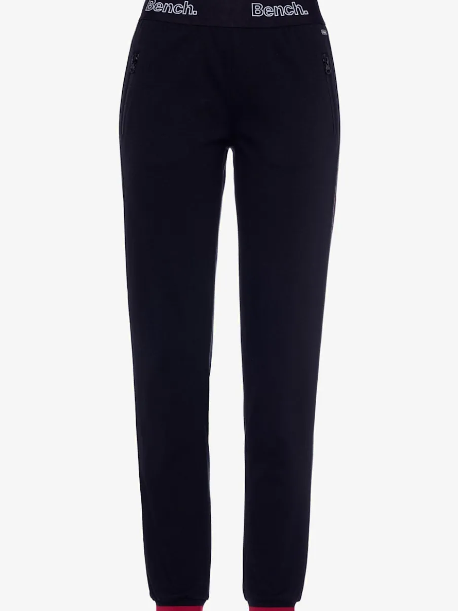 Pantalon détente rayé avec poches et bords-côtes