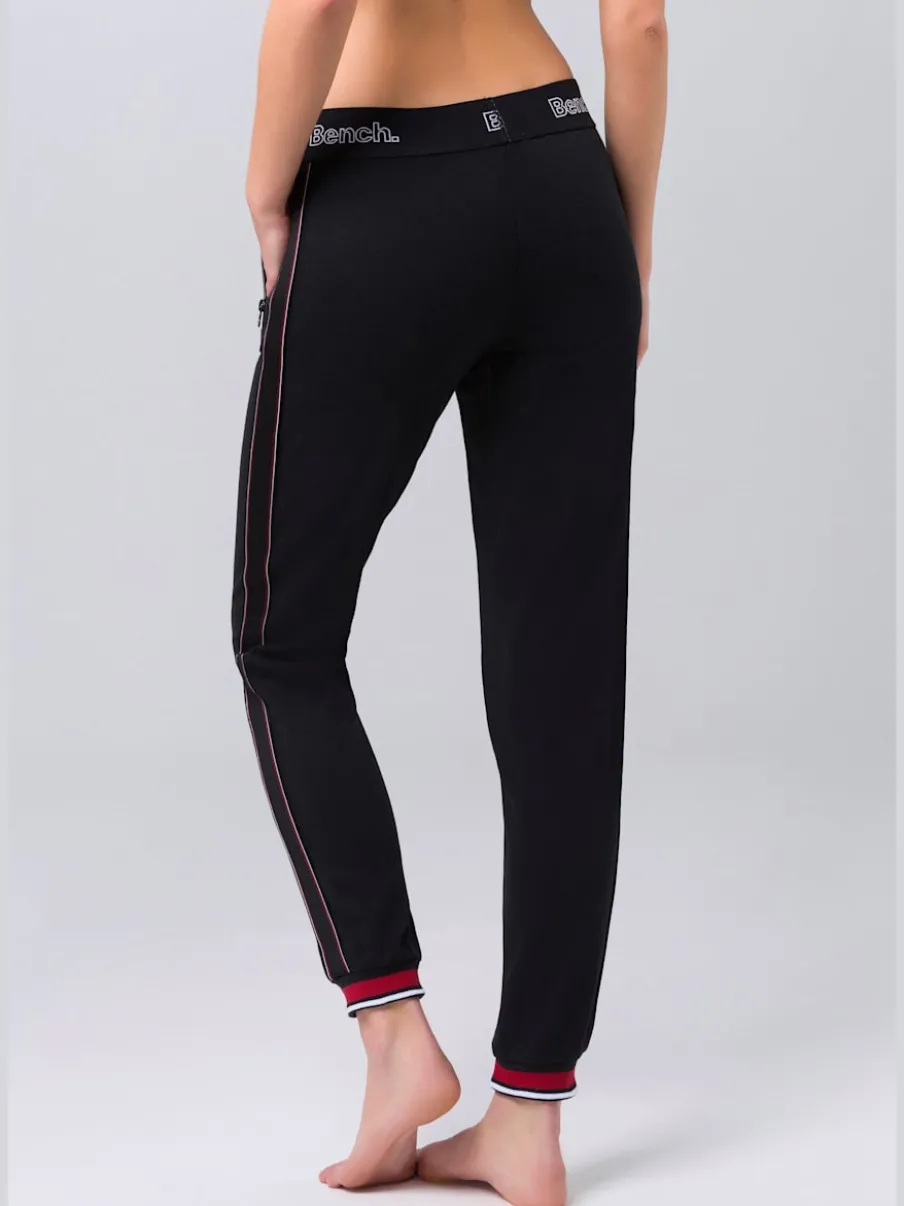 Pantalon détente rayé avec poches et bords-côtes