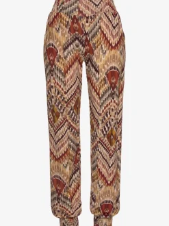 Pantalon d'été léger à imprimé ethnique avec poches fendues