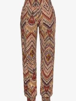 Pantalon d'été léger à imprimé ethnique avec poches fendues